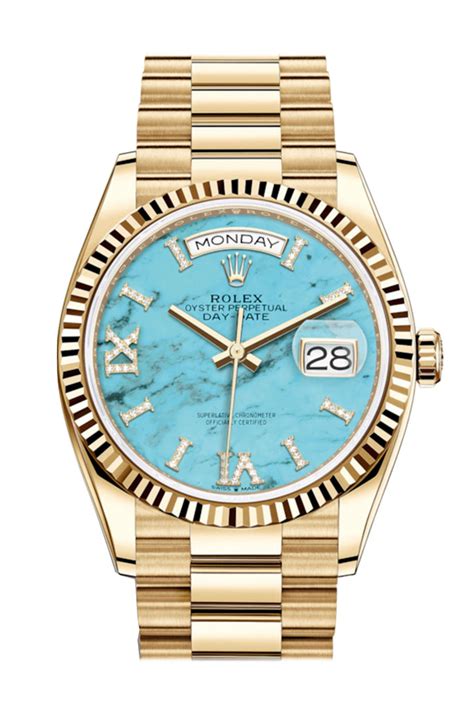 rolex day date 36 turquoise price|rolex day date 36mm gold.